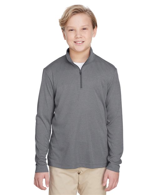 Youth Zone Sonic Heather Performance Quarter-Zip Pullover
