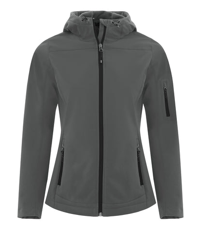 COAL HARBOUR® EVERYDAY HOODED WATER REPELLENT STRETCH SOFT SHELL LADIES' JACKET